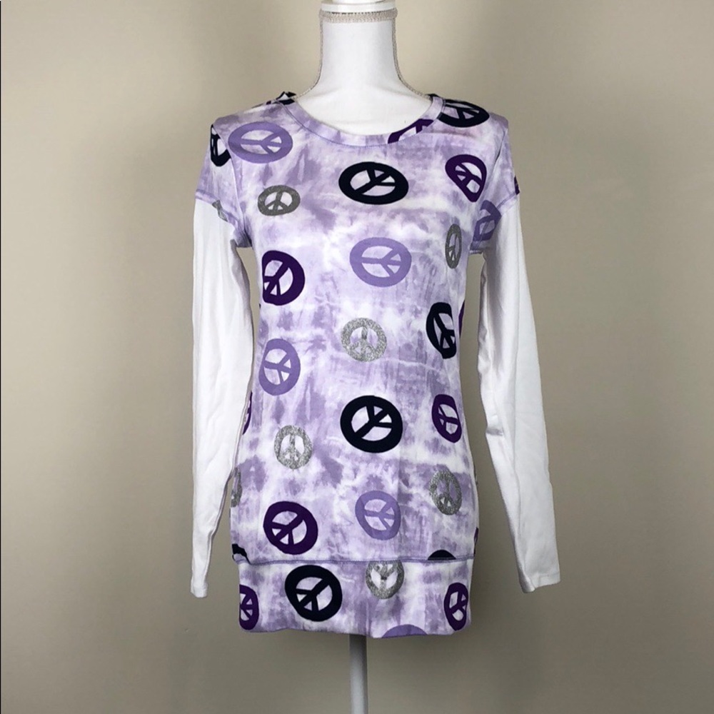 Justice Girl’s Peace Sign Long Sleeve Top Size 18